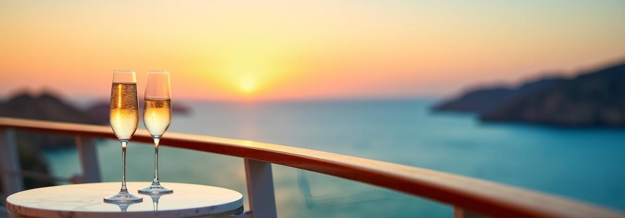 Vista panoramica del Mediterraneo da una nave di lusso